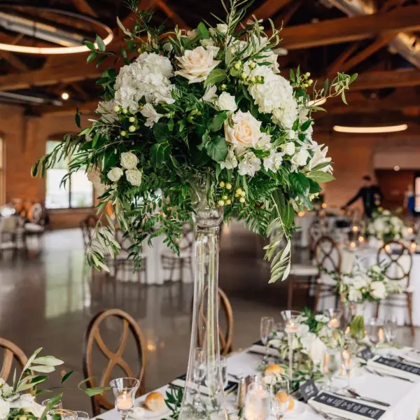 Wedding table with flowers