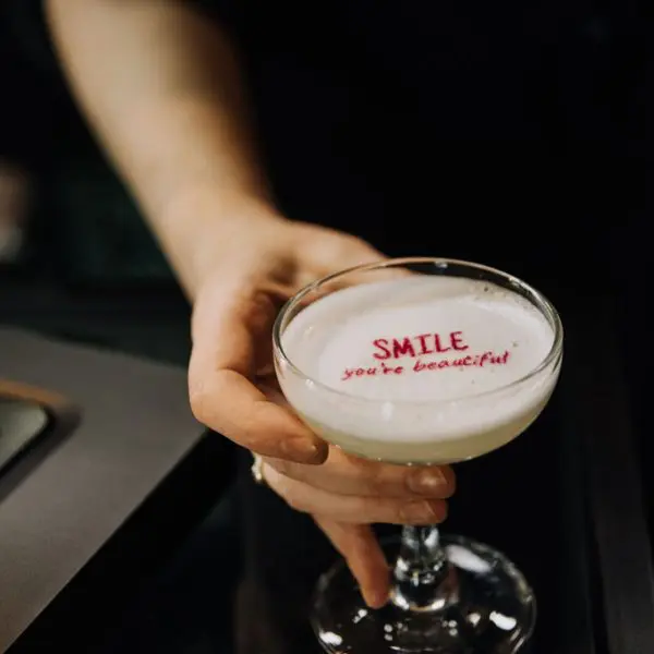 drink with smile you're beautiful